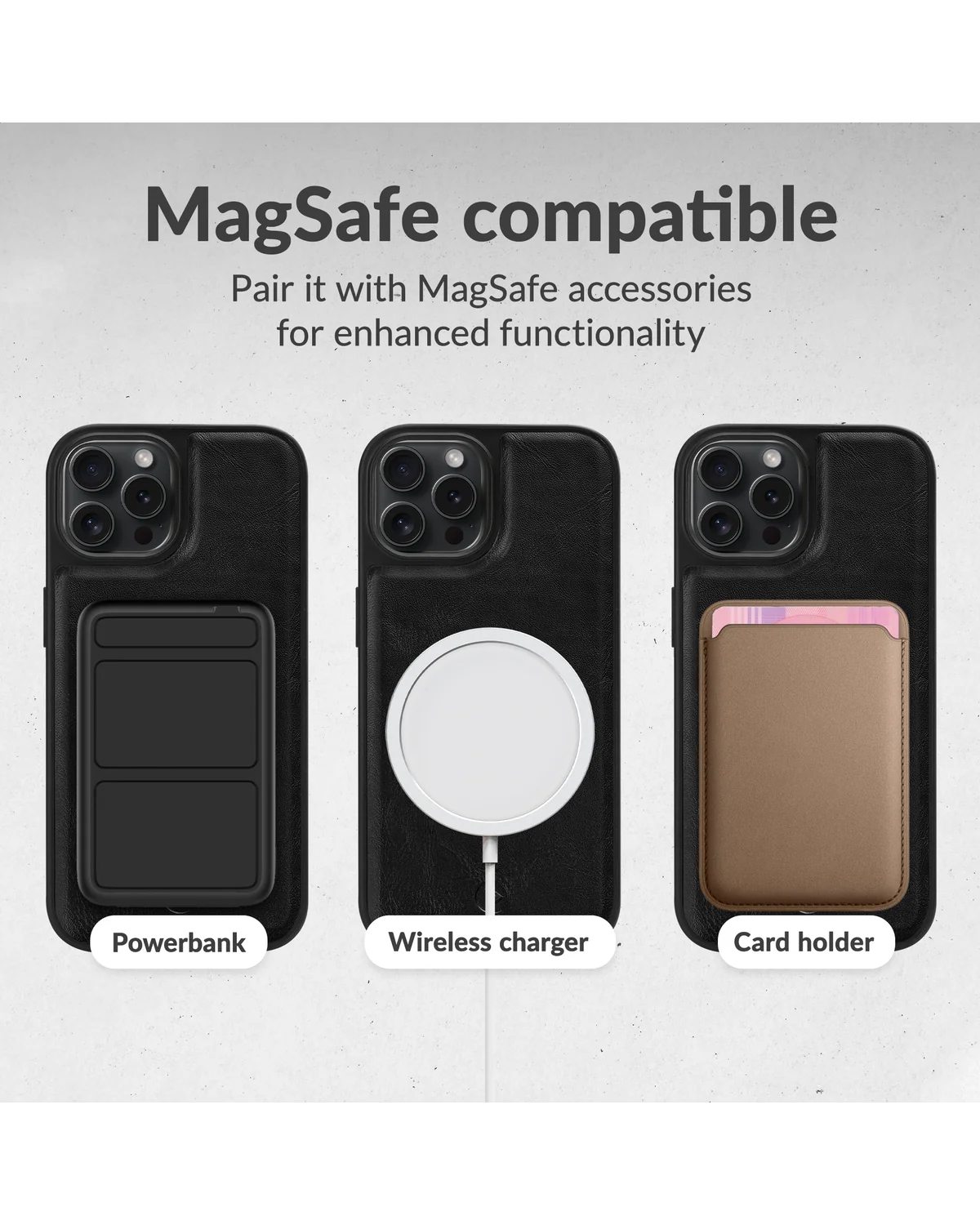 Mobilize 2in1 Magsafe Compatibel Gelly Wallet Case Telefoonhoesje Apple iPhone 15 Pro Zwart