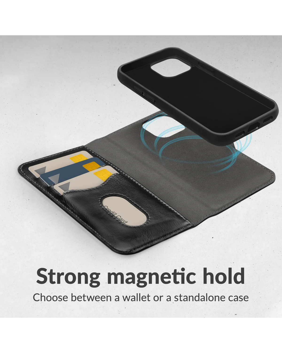 Mobilize 2in1 Magsafe Compatibel Gelly Wallet Case Telefoonhoesje Apple iPhone 16 Pro Zwart