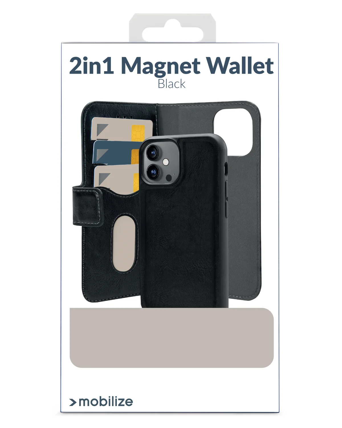 Mobilize 2in1 Magsafe Compatibel Gelly Wallet Case Telefoonhoesje Apple iPhone 16 Zwart