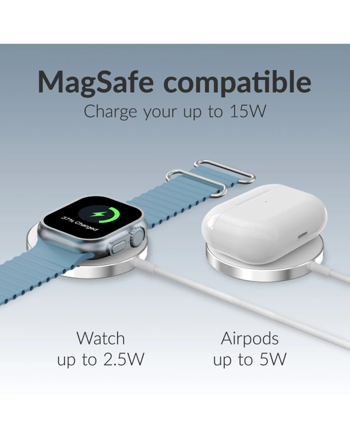 Mobilize 3-in-1 MagSafe Draadloze Lader 15W – Wit