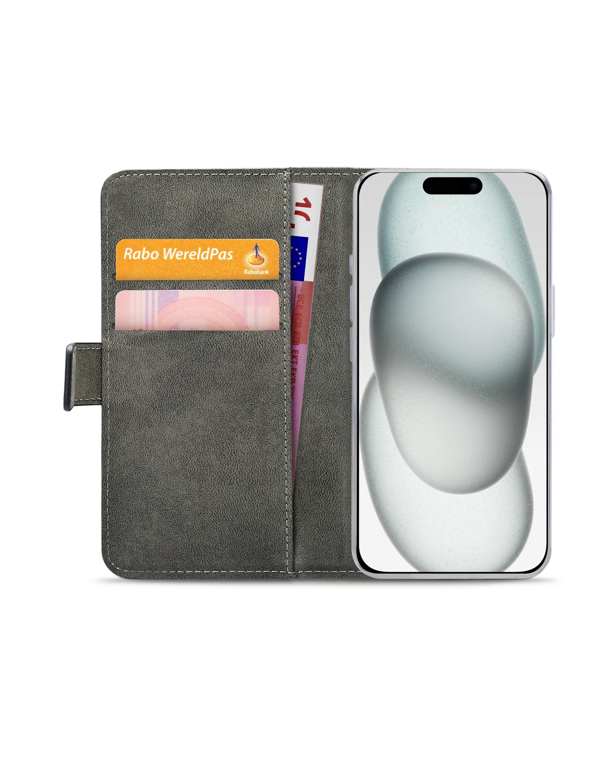 Mobilize Classic Gelly Wallet Book Case Telefoonhoesje Apple iPhone 15 Zwart