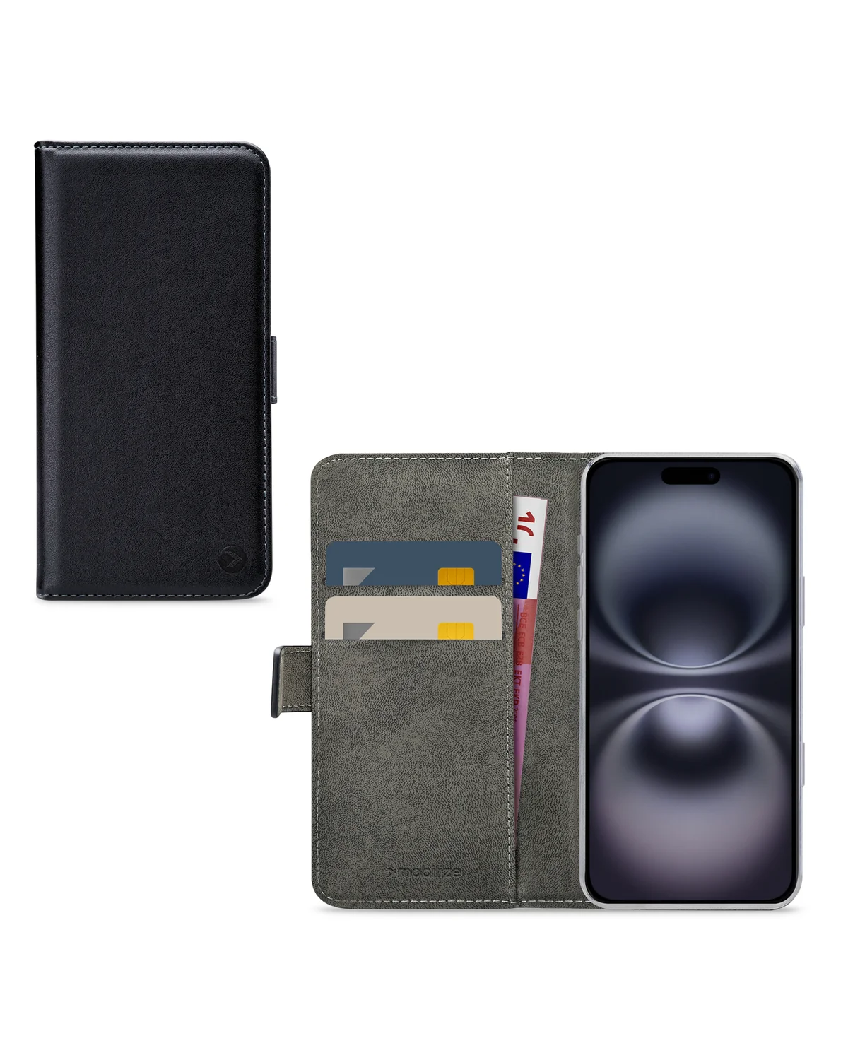 Mobilize Classic Gelly Wallet Book Case Telefoonhoesje Apple iPhone 16 Plus Zwart