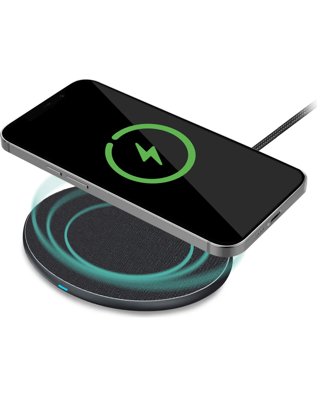 Mobilize Draadloze Snellader 5W/7.5W/10W/15W – PU Leer, Plat Design – Grijs