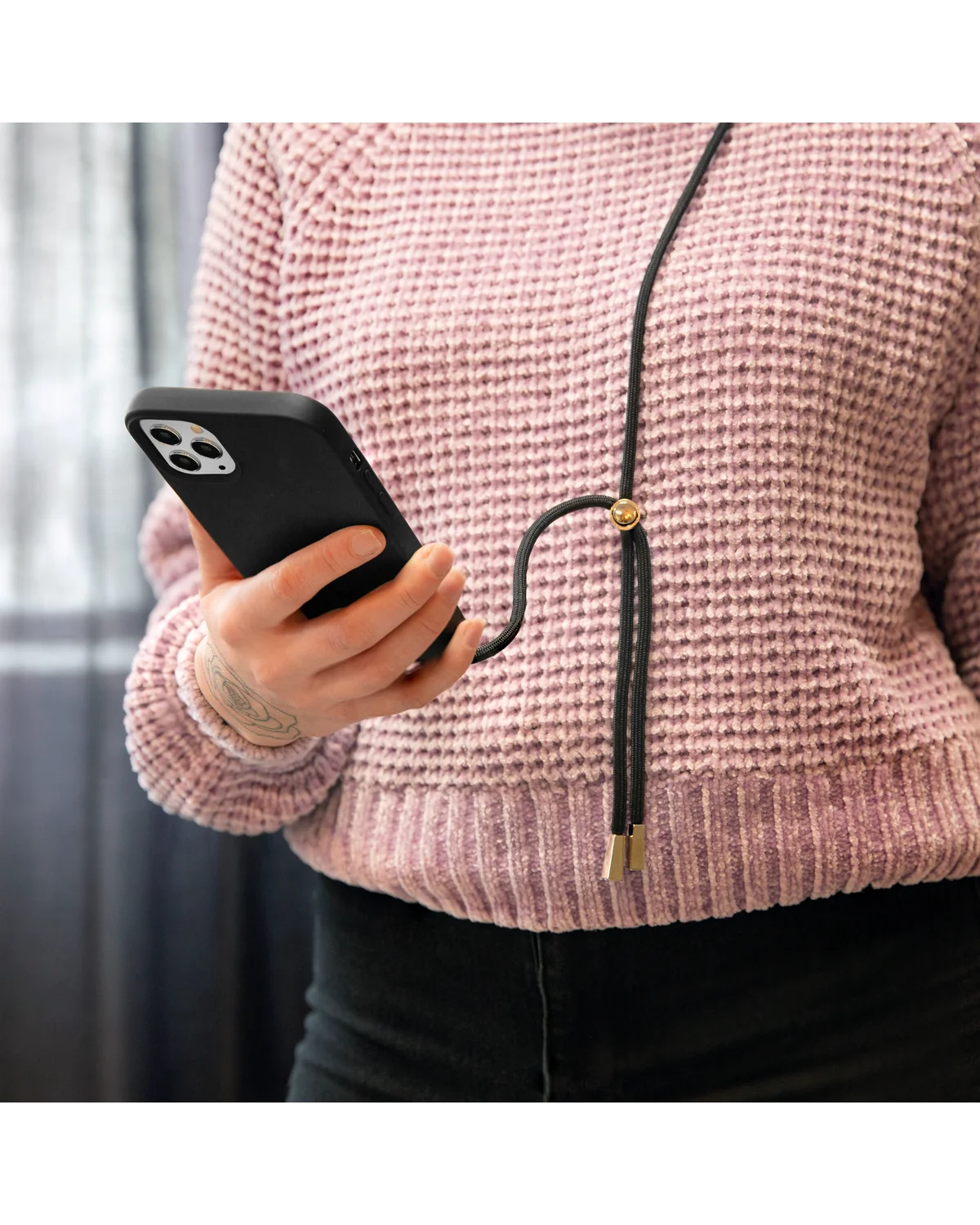 Mobilize Lanyard Gelly Case Telefoonhoesje Apple iPhone 15 Plus Zwart