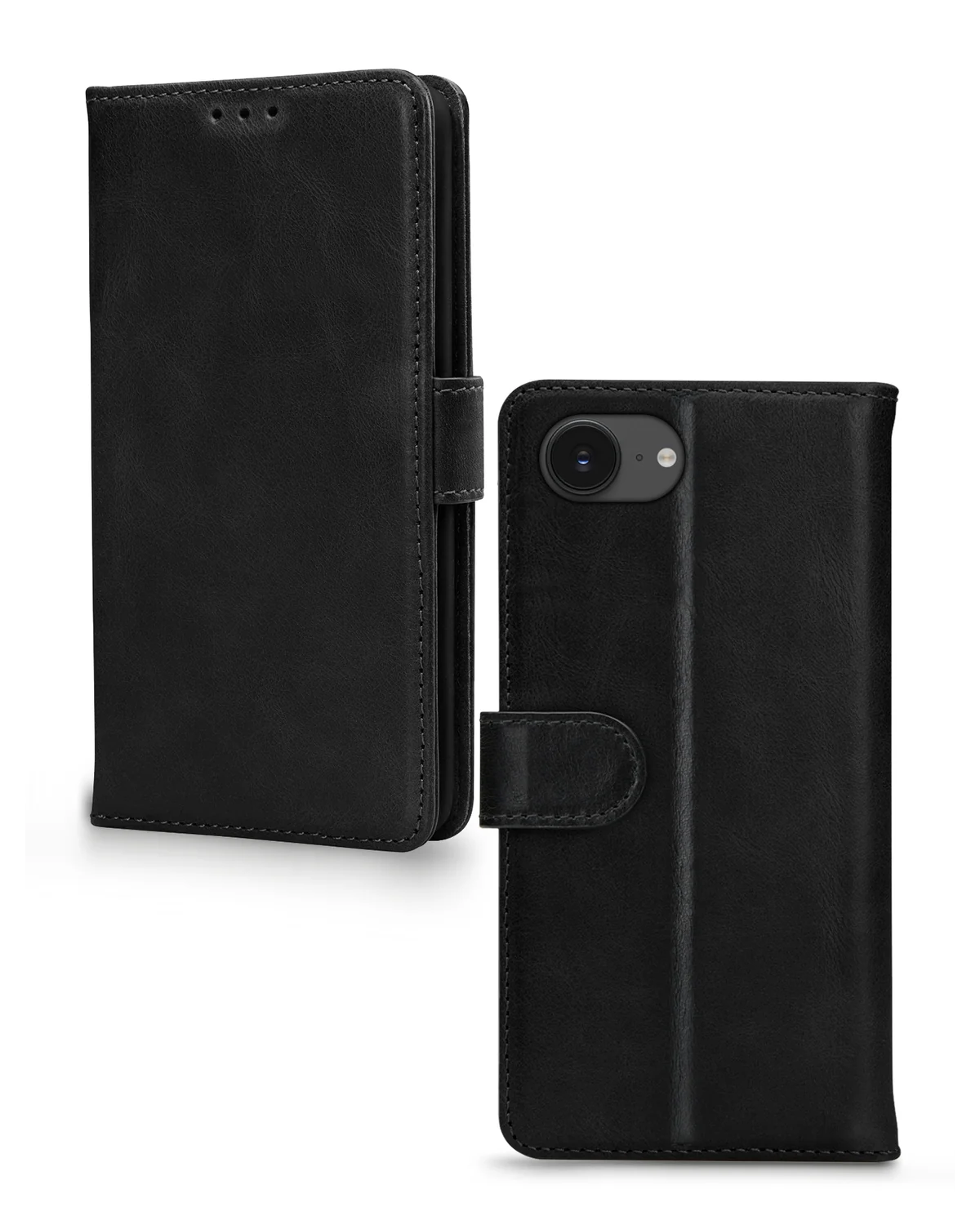 Mobilize Leather Wallet Case Telefoonhoesje Apple iPhone 16e Zwart