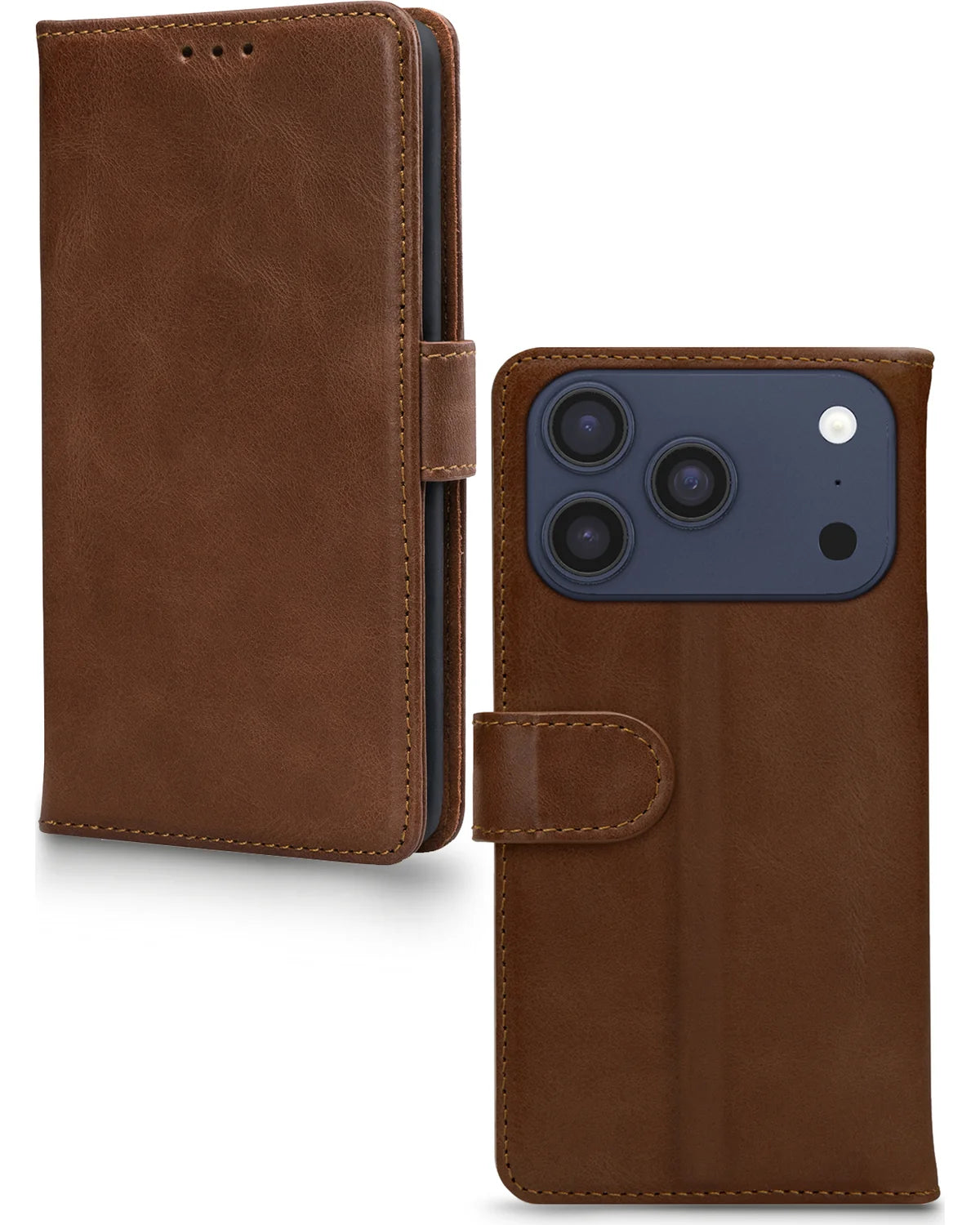 Mobilize Leather Wallet Hoesje (Case) – Apple iPhone 17 Pro Max – Bruin