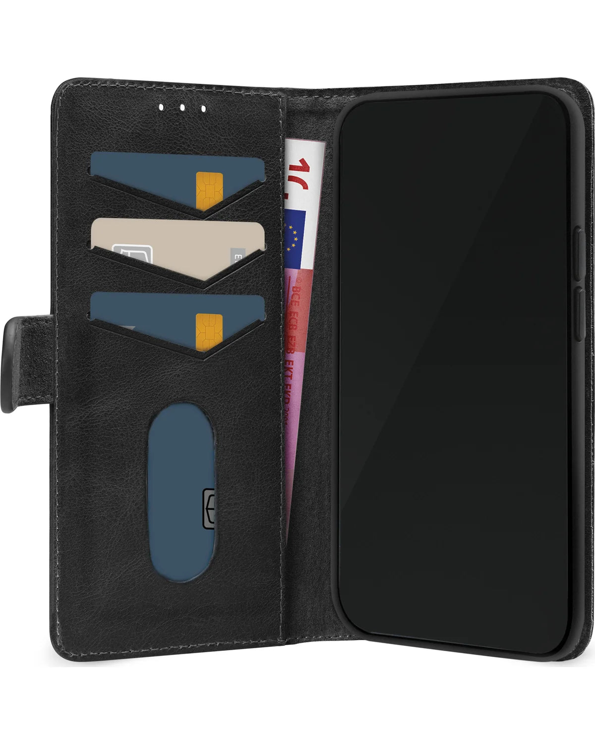 Mobilize Leather Wallet Hoesje (Case) – Apple iPhone 17 – Zwart