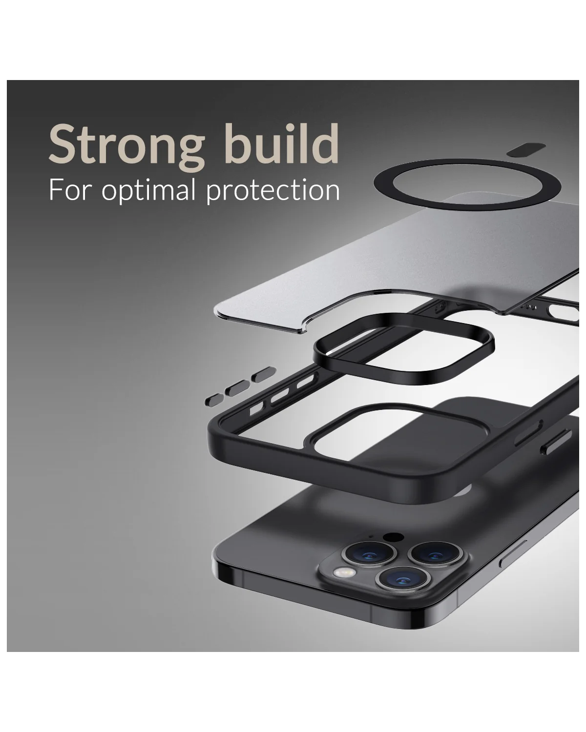 Mobilize Magsafe Compatibel Hybride Pro Case Telefoonhoesje Apple iPhone 15 Zwart