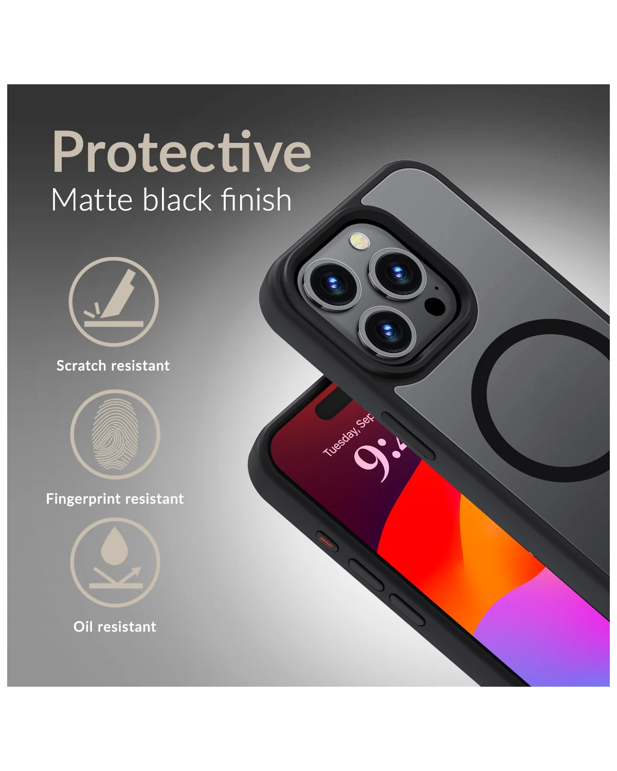 Mobilize Magsafe Compatibel Hybride Pro Case Telefoonhoesje Apple iPhone 16 Plus Zwart