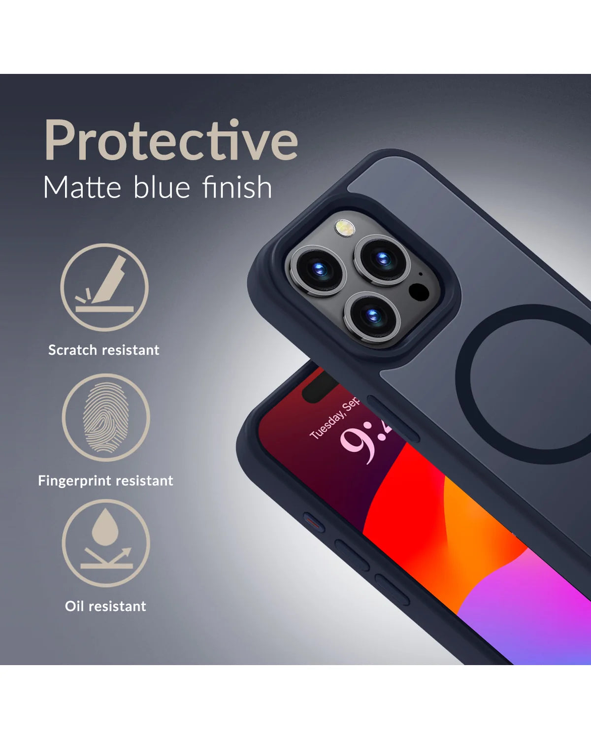 Mobilize Magsafe Compatibel Hybride Pro Hoesje (Case) –  Apple iPhone 15 – Blauw