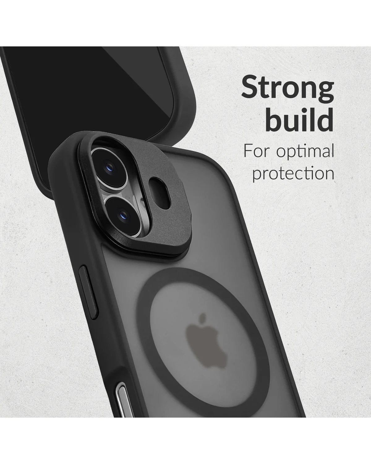 Mobilize MagSafe Compatibel Hybride Pro Hoesje (Case) met Camera Stand – Apple iPhone 15 – Zwart