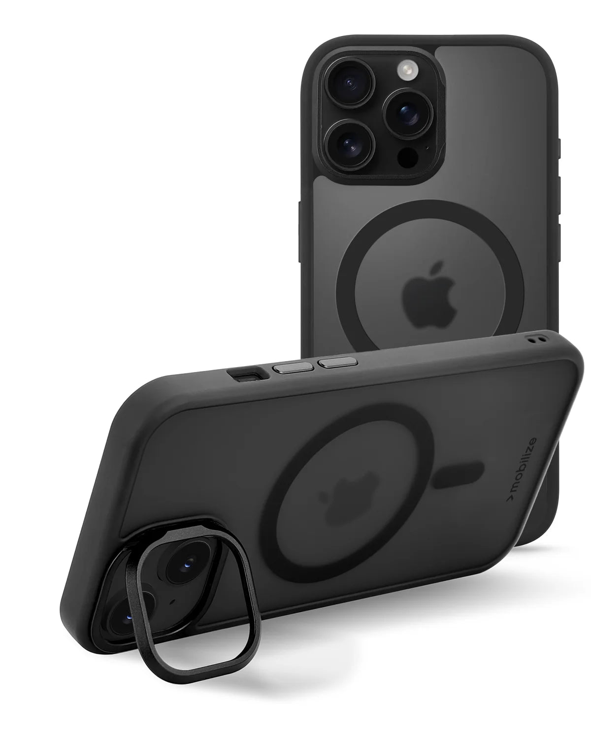 Mobilize MagSafe Compatibel Hybride Pro Hoesje (Case) met Camera Stand – Apple iPhone 16 Pro Max – Zwart