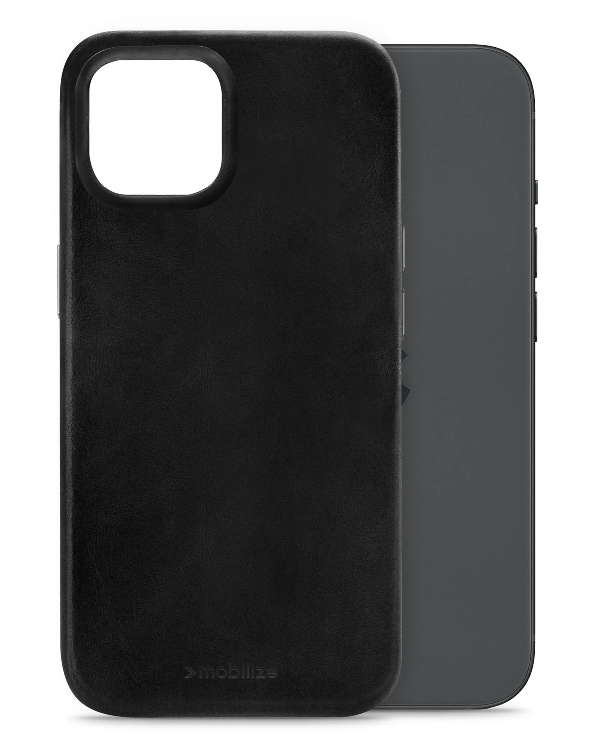 Mobilize Magsafe Compatibel Premium Leather Case Telefoonhoesje Apple iPhone 15 Zwart