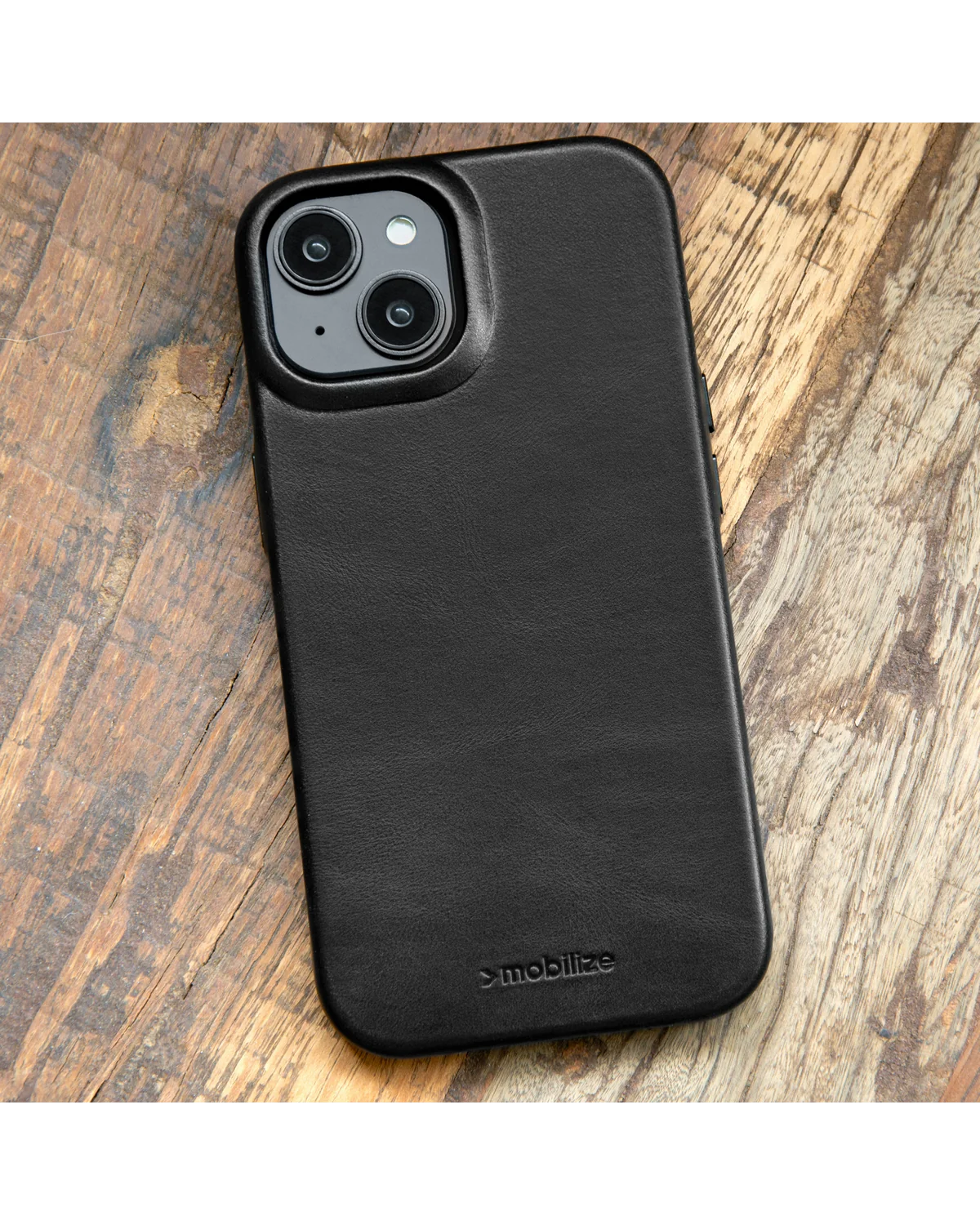 Mobilize Magsafe Compatibel Premium Leather Case Telefoonhoesje Apple iPhone 15 Zwart