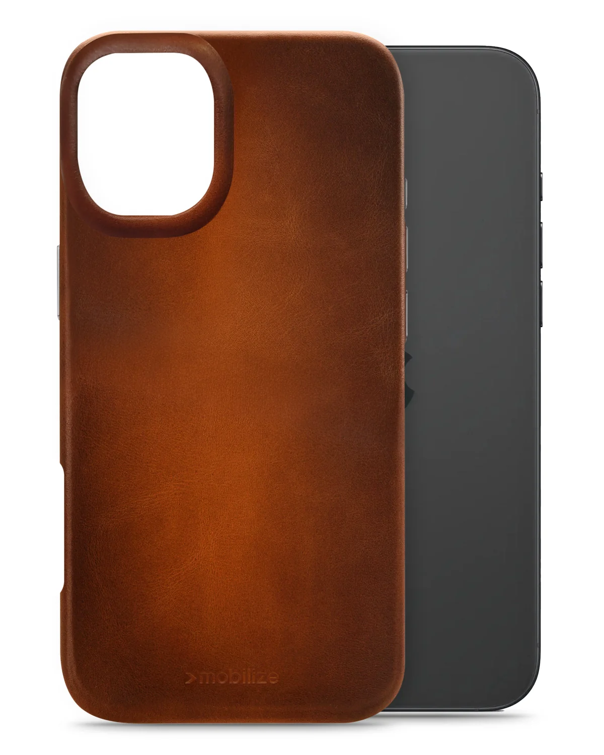 Mobilize Magsafe Compatibel Premium Leather Case telefoonhoesje Apple iPhone 16 Plus Burned Cognac