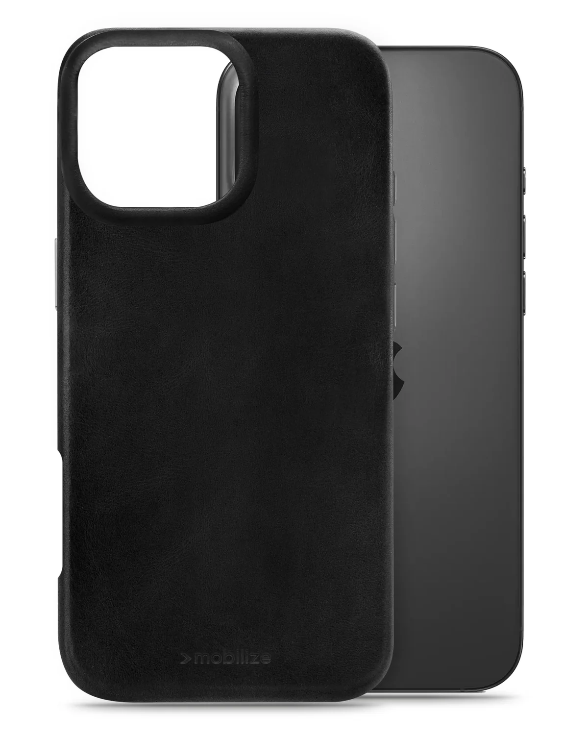 Mobilize Magsafe Compatibel Premium Leather Case telefoonhoesje Apple iPhone 16 Pro Max Zwart