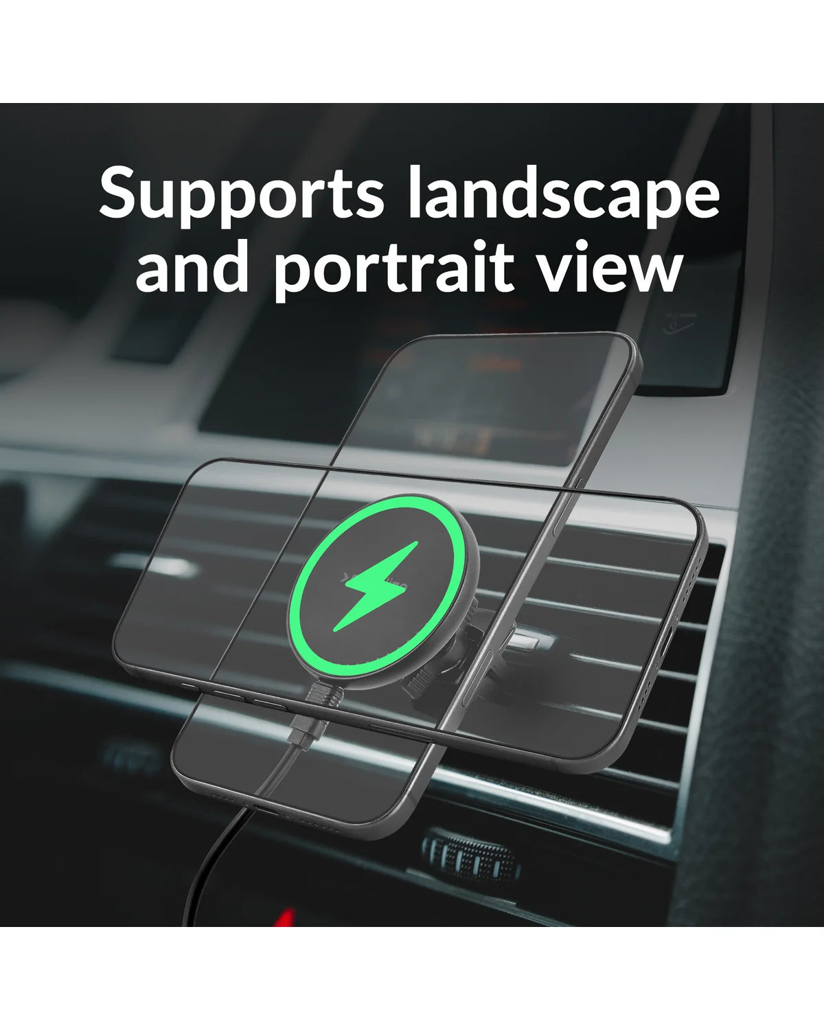 Mobilize MagSafe Compatibele Draadloze Autohouder/Oplader – 5W/7.5W/10W/15W – Zwart