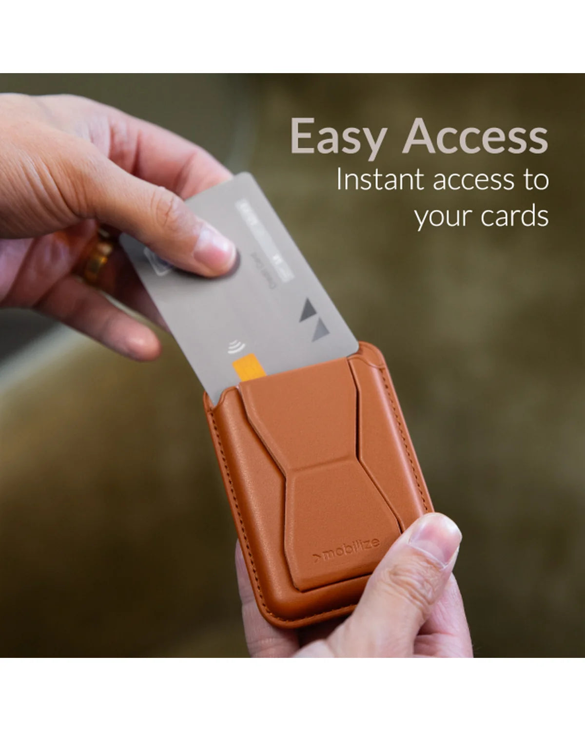 Mobilize MagSafe-compatibele magnetische kaarthouder – Bruin