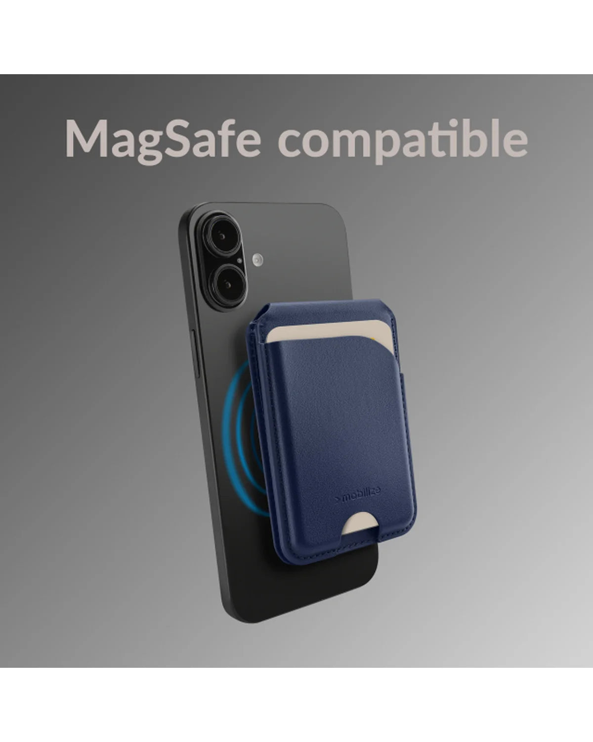 Mobilize MagSafe-compatibele magnetische kaarthouder met standaardfunctie – Blauw
