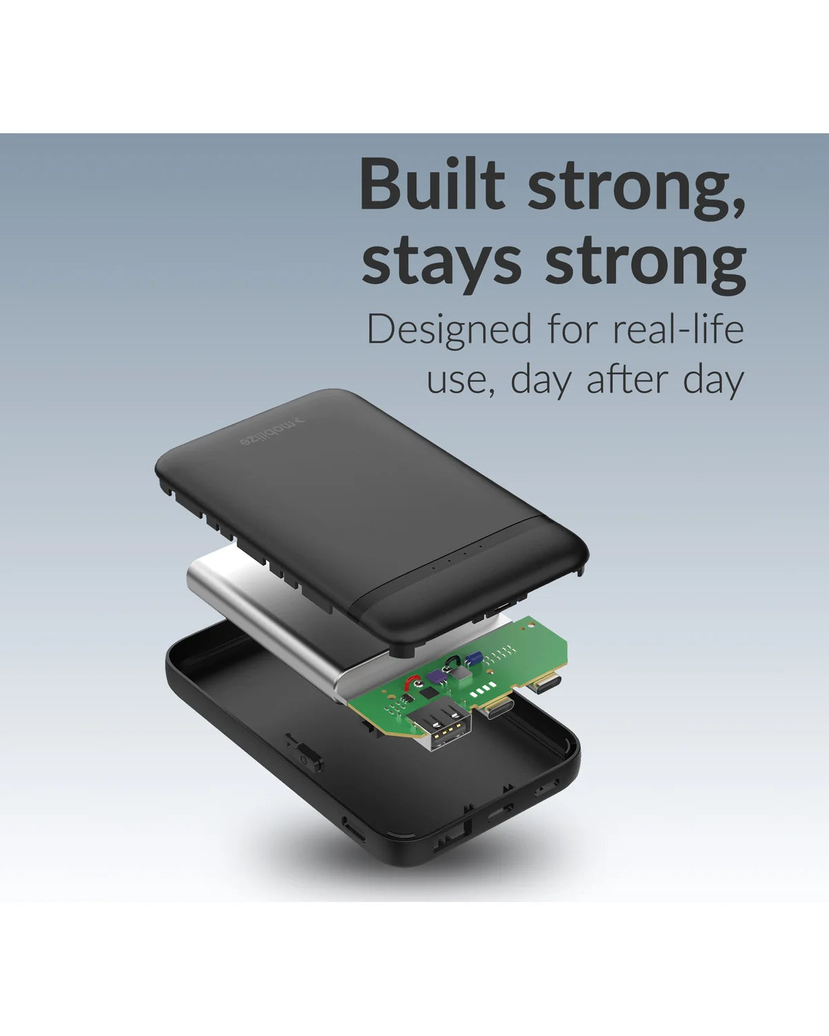 Mobilize Powerbank 5000mAh – 10W Snelladen – Zwart