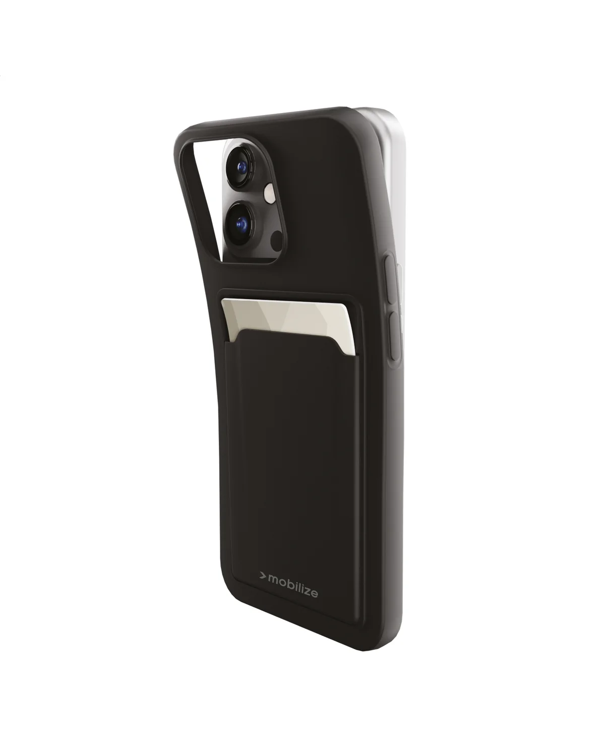 Mobilize Rubber Gelly Card Case Telefoonhoesje Apple iPhone 16 Pro Max Mat Zwart