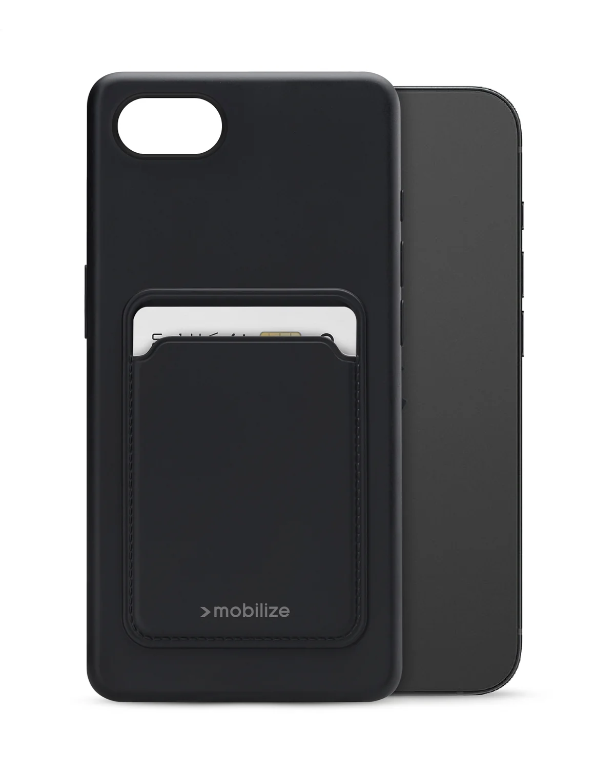 Mobilize Rubber Gelly Card Case Telefoonhoesje Apple iPhone 16e Mat Zwart