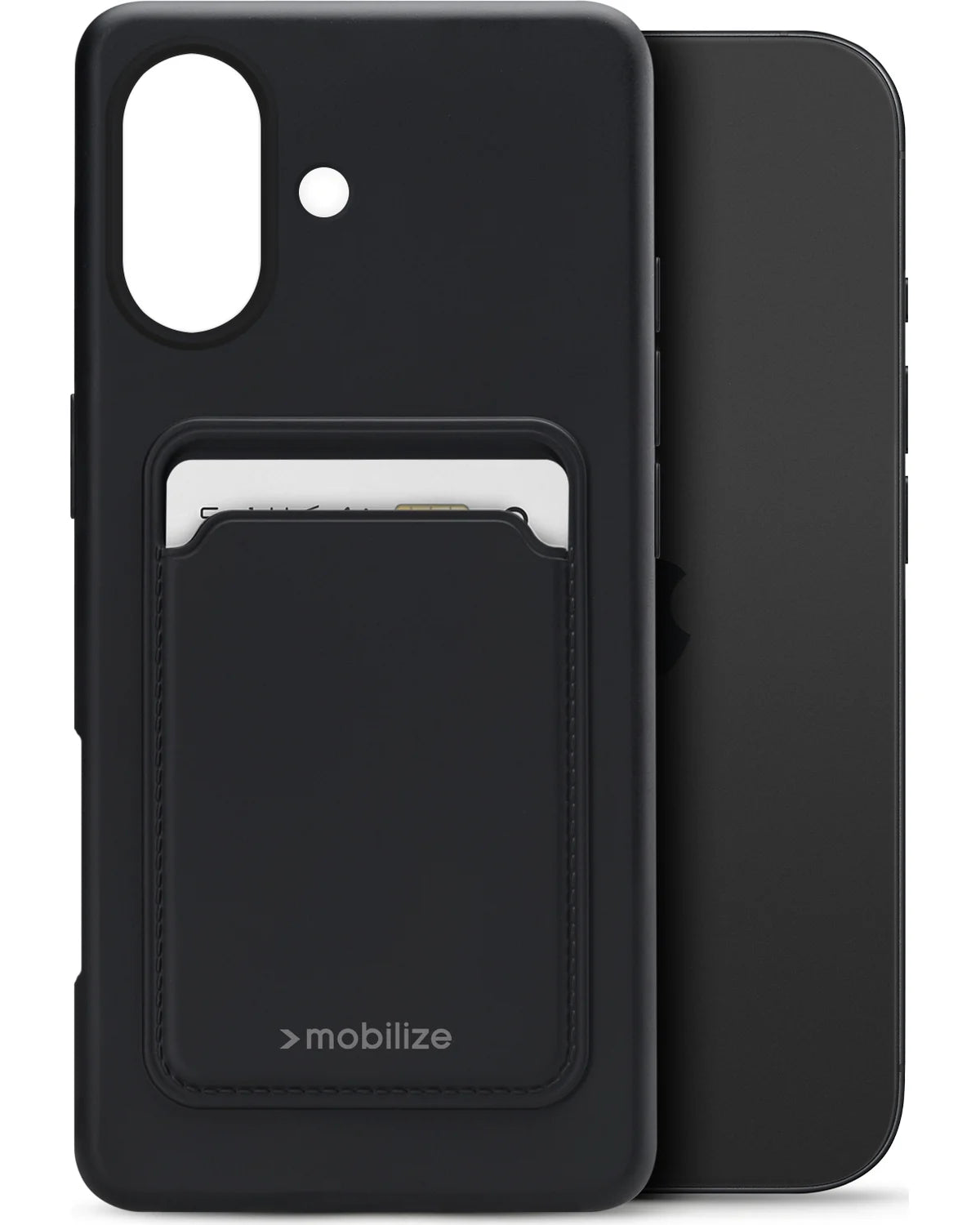 Mobilize Rubber Gelly Card Hoesje (Case) – Apple iPhone 17 – Mat Zwart
