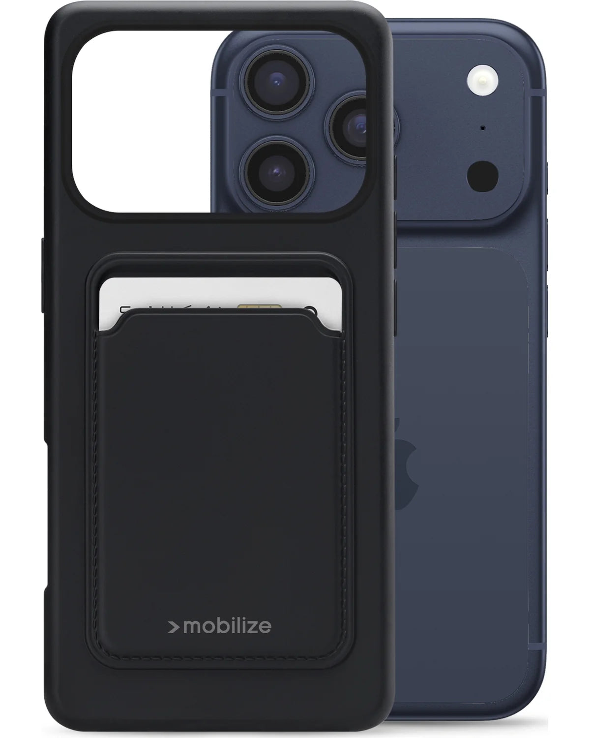 Mobilize Rubber Gelly Card Hoesje (Case) – Apple iPhone 17 Pro Max – Mat Zwart