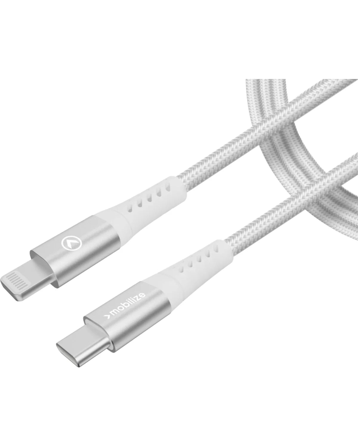 Mobilize Sterk Nylon USB-C naar USB-C Kabel 1m – 100W – Wit