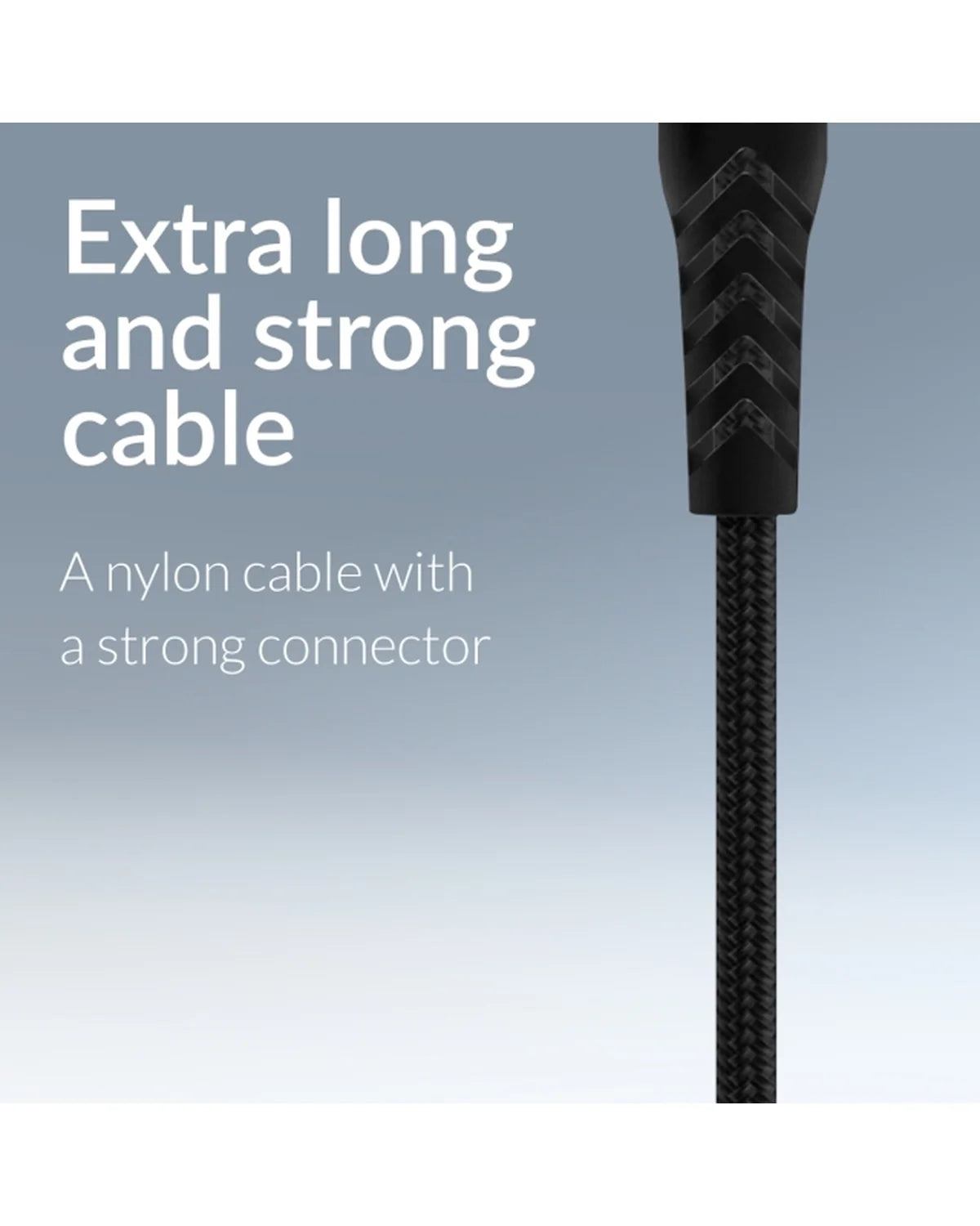 Mobilize Sterk Nylon USB-C naar USB-C Kabel 1m – 100W – Zwart