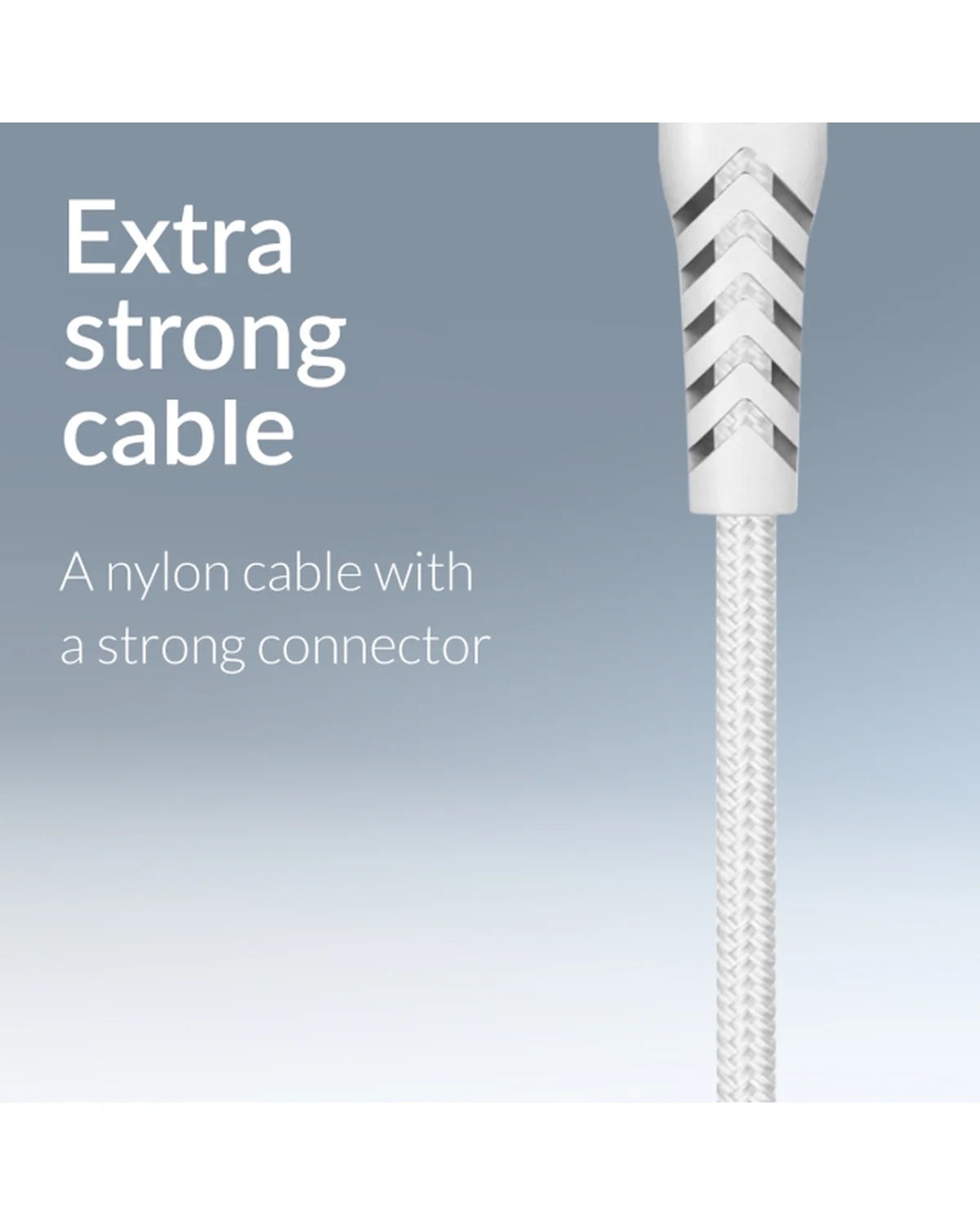 Mobilize Sterk Nylon USB-C naar USB-C Kabel 20cm – 100W – Wit