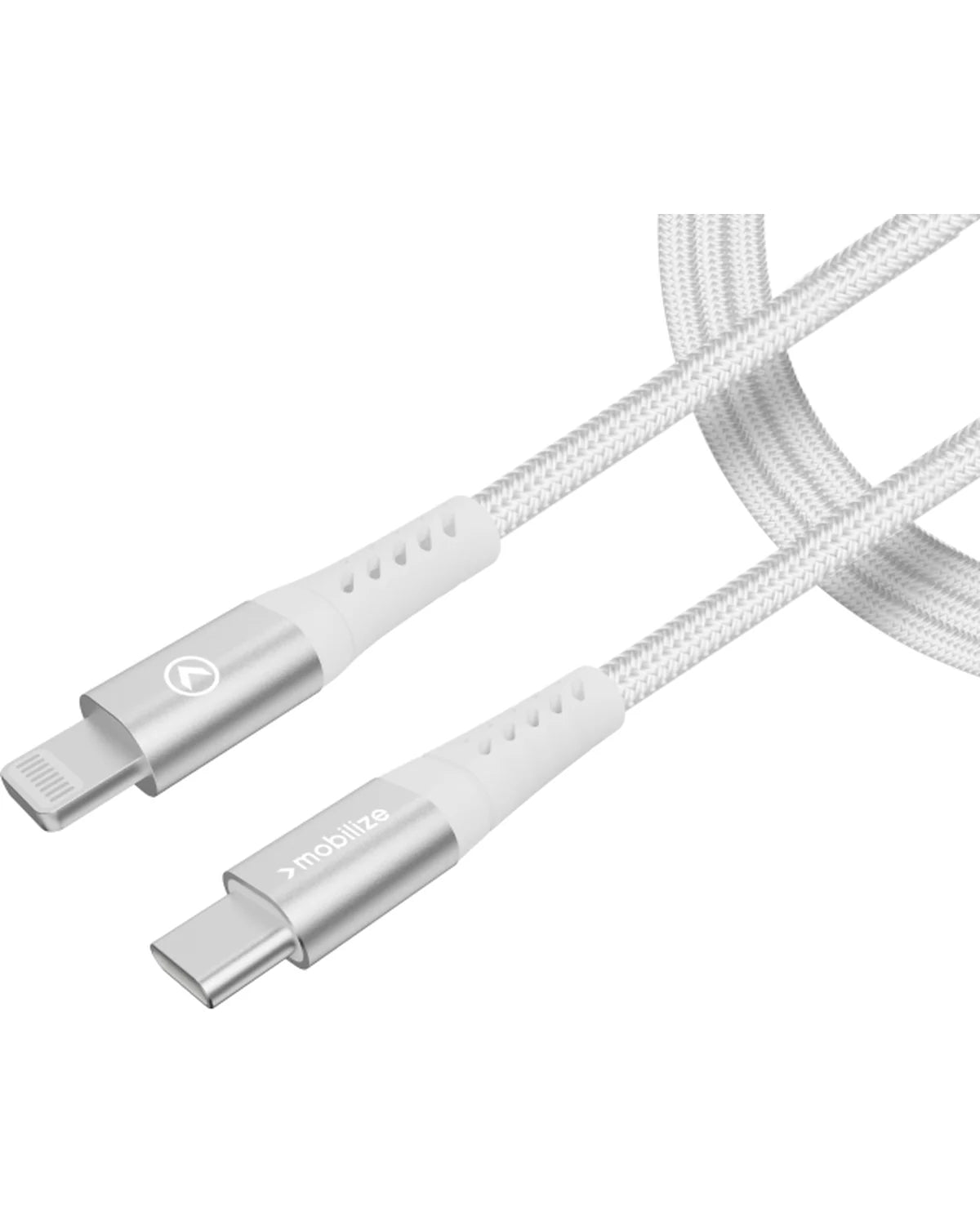 Mobilize Sterk Nylon USB-C naar USB-C Kabel 2m – 100W – Wit