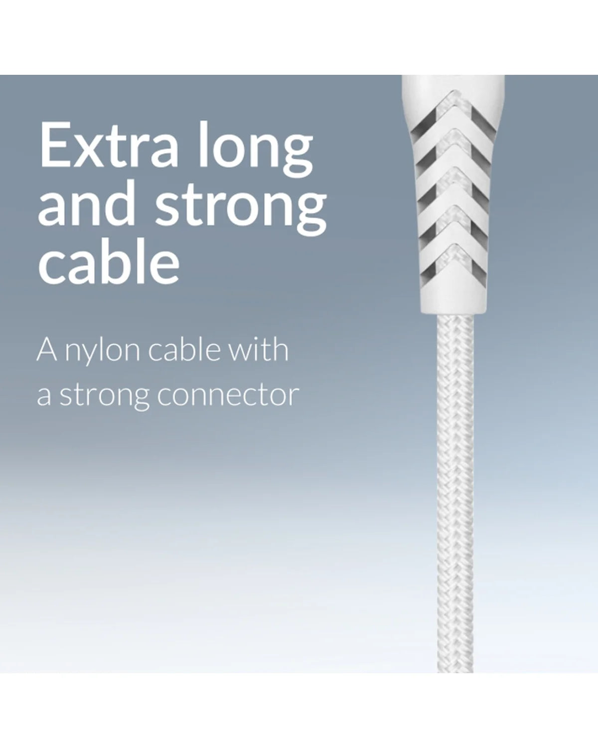 Mobilize Sterk Nylon USB-C naar USB-C Kabel 2m – 100W – Wit