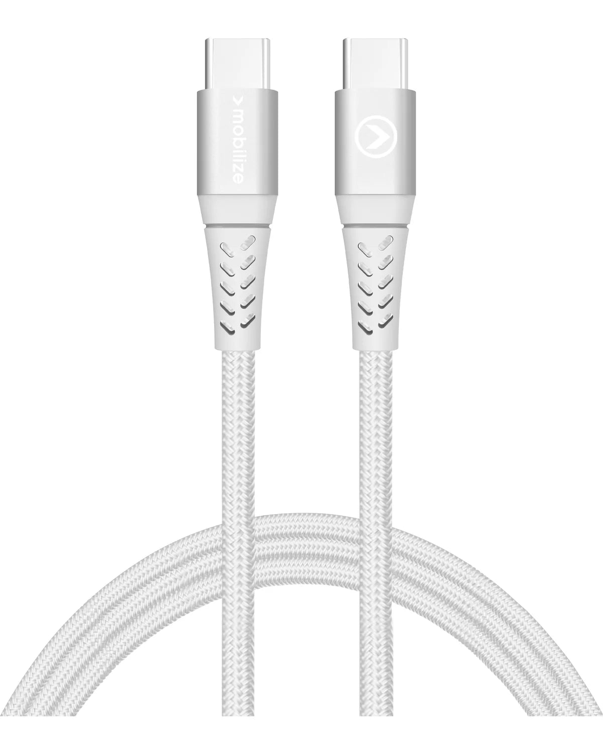 Mobilize Strong Nylon Kabel USB-C naar USB-C – 2m – 60W – Wit