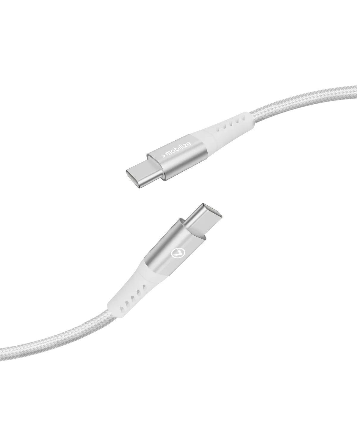 Mobilize Strong Nylon Kabel USB-C naar USB-C – 2m – 60W – Wit