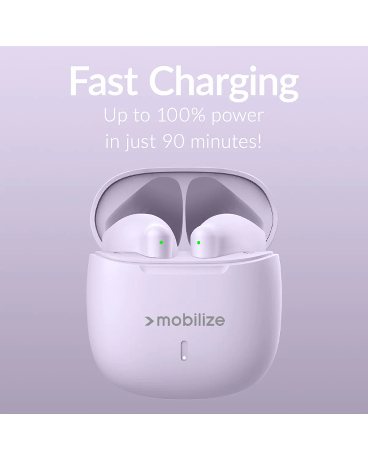 Mobilize TWS Draadloze Oordopjes – Pastel Paars