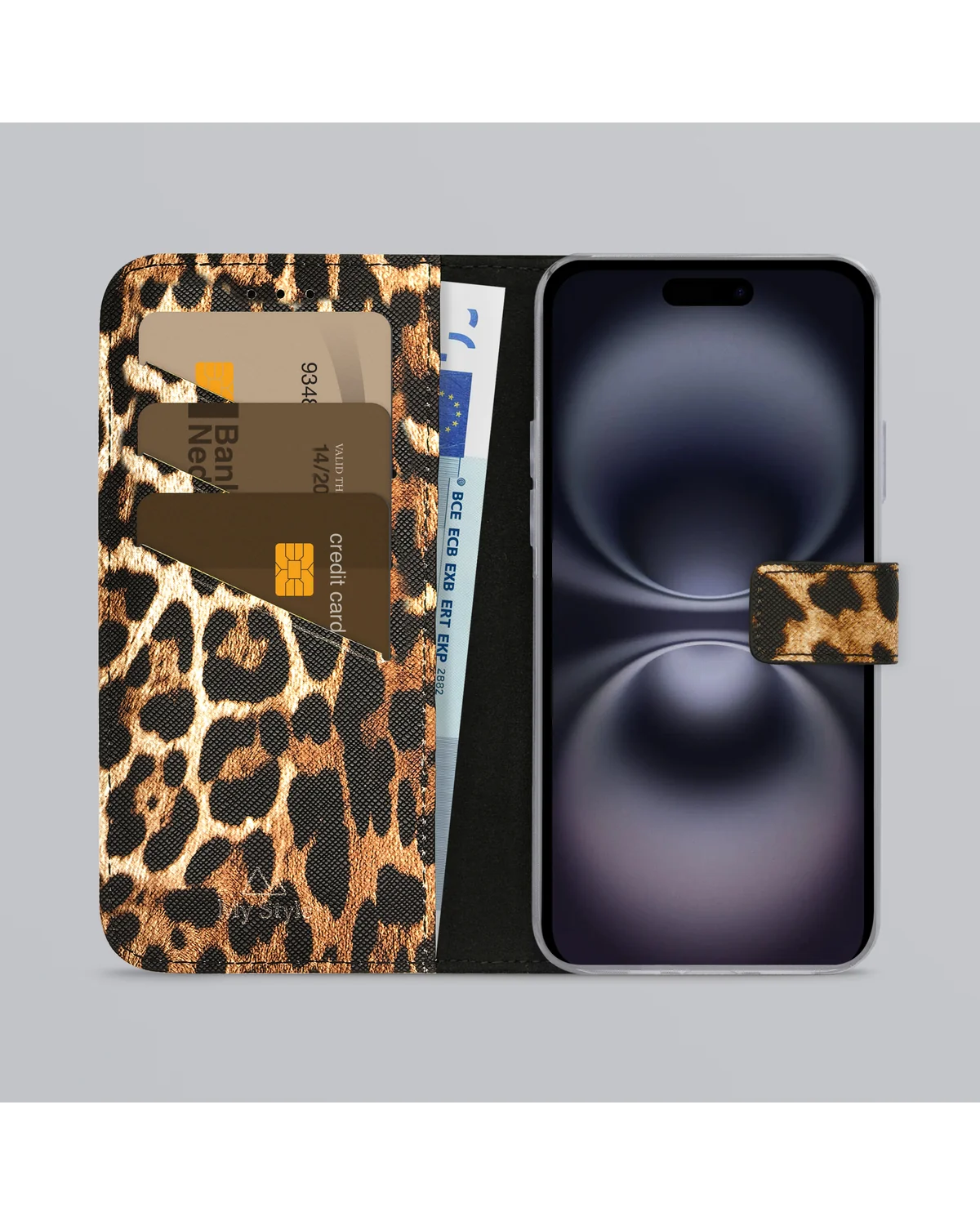 My Style Flex Wallet Telefoonhoesje Apple iPhone 16 Plus Wild Leopard