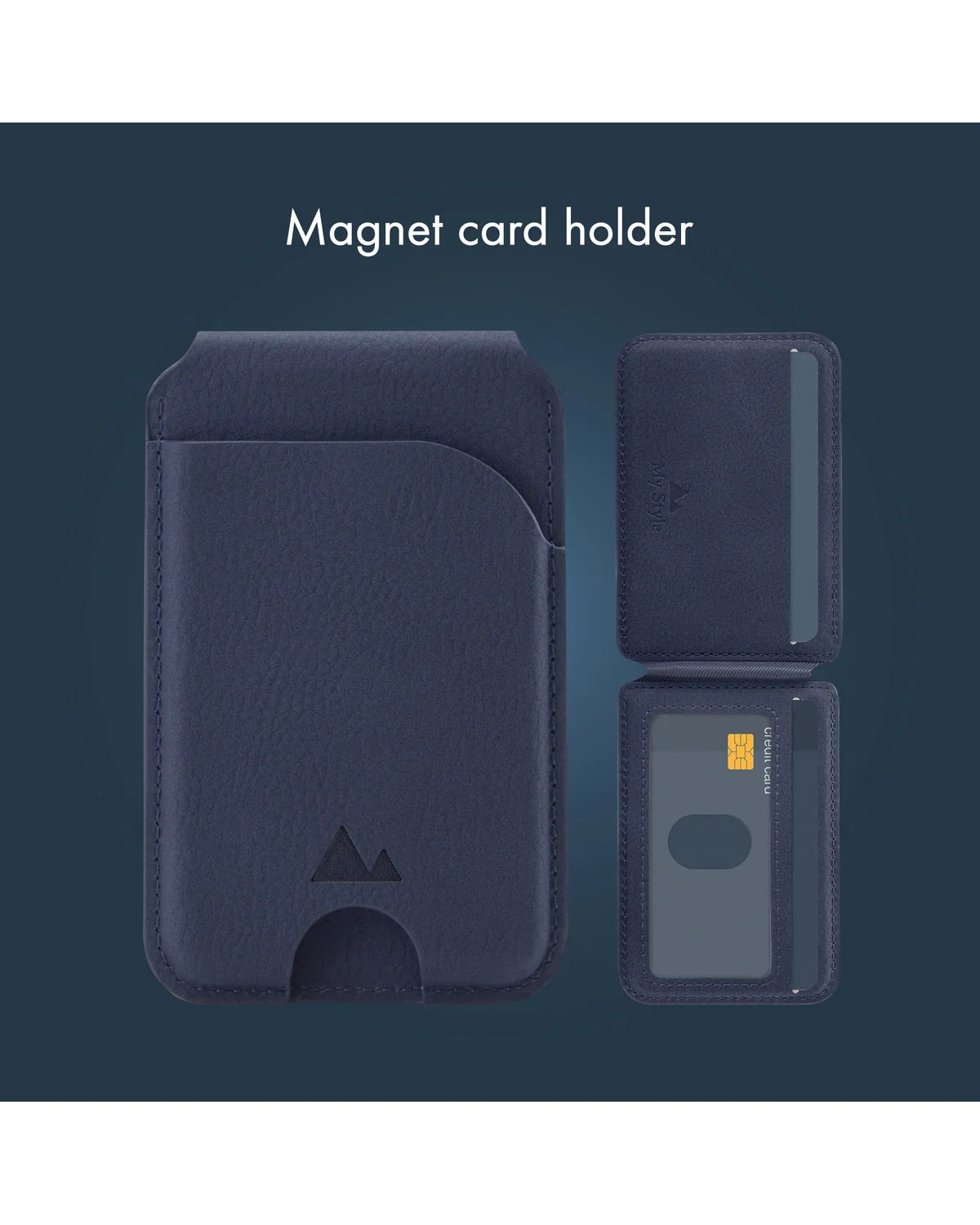 My Style MagSafe Compatibele Magnetische Kaarthouder met Standfunctie – Midnight Blue