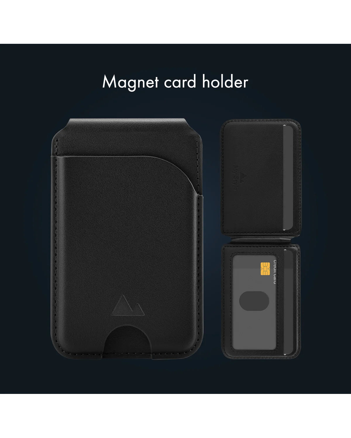 My Style MagSafe Compatibele Magnetische Kaarthouder met Standfunctie – Zwart
