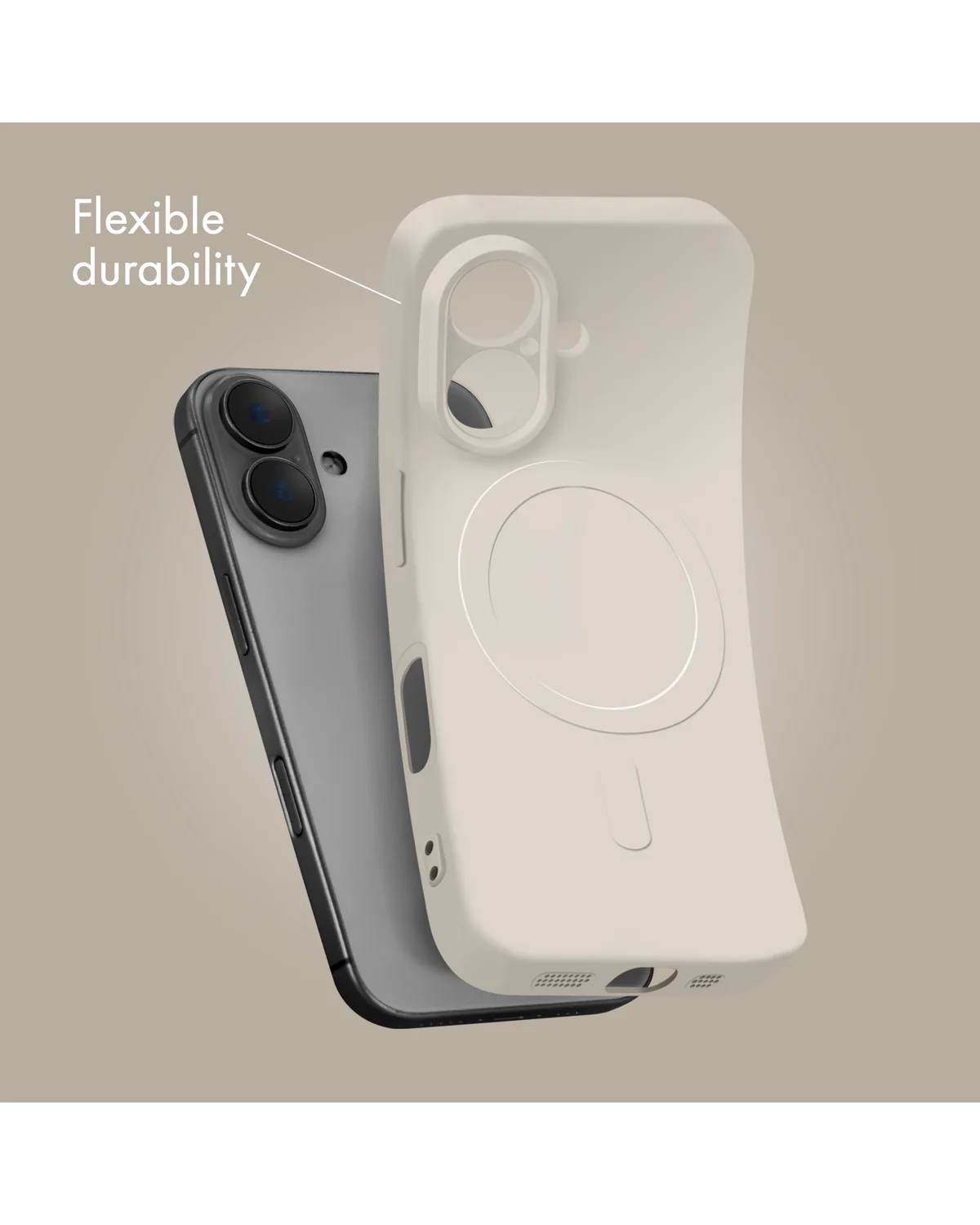 My Style Protective Flex Magsafe Compatibel Case Telefoonhoesje Apple iPhone 15 Pro Gebroken Wit