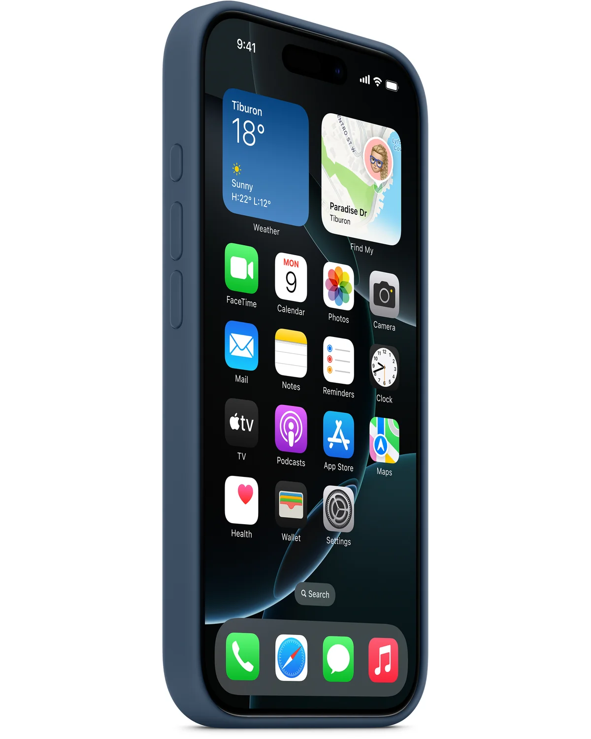 MYYK3ZM/A Apple Siliconen Case Telefoonhoesje MagSafe iPhone 16 Pro Denim