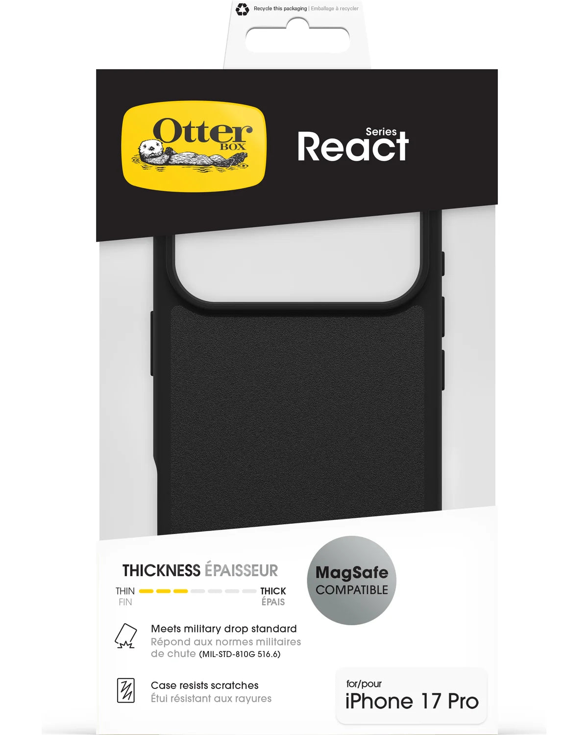 OtterBox React MagSafe Series Hoesje (Case) – Apple iPhone 17 Pro Max – Zwart