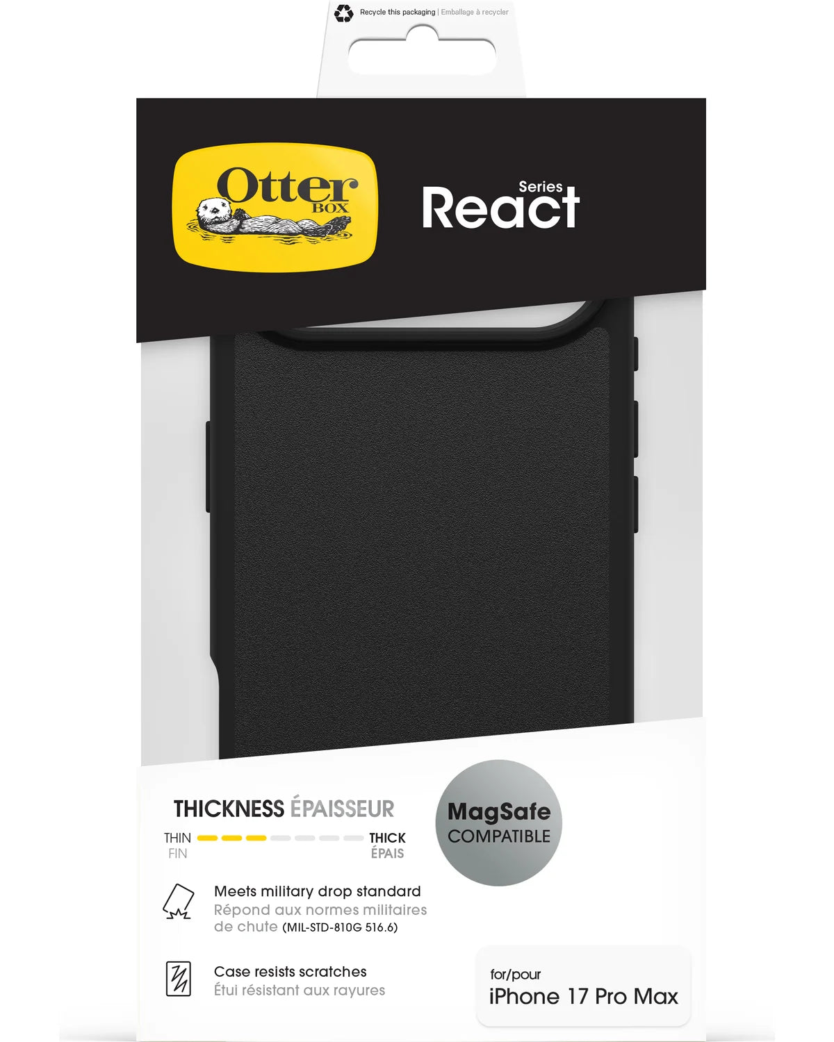 OtterBox React MagSafe Series Hoesje (Case) – Apple iPhone Air – Zwart