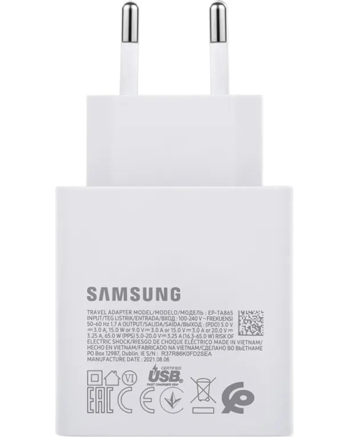 Samsung USB-C Snellader 65W met PD – Wit – EP-TA865XWEGWW