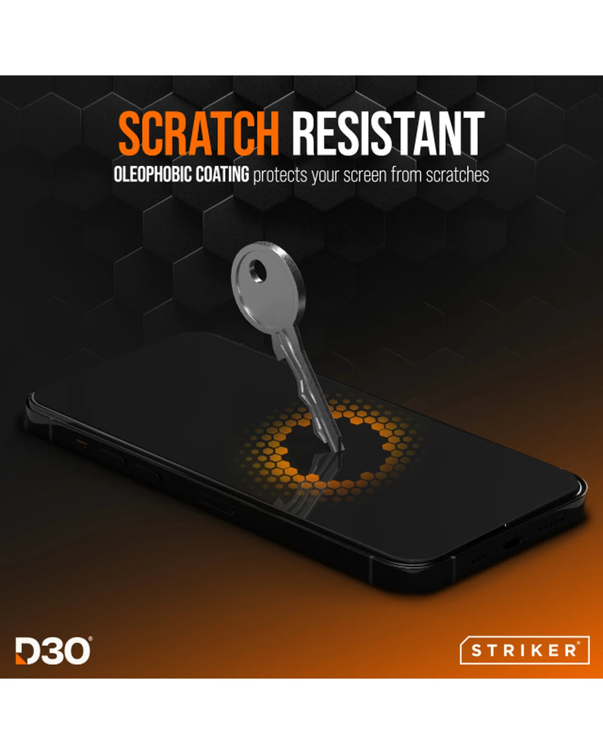 Striker D3O Xtreme Impact Glass Screenprotector Black Frame Samsung Galaxy A16 / A17 / A26