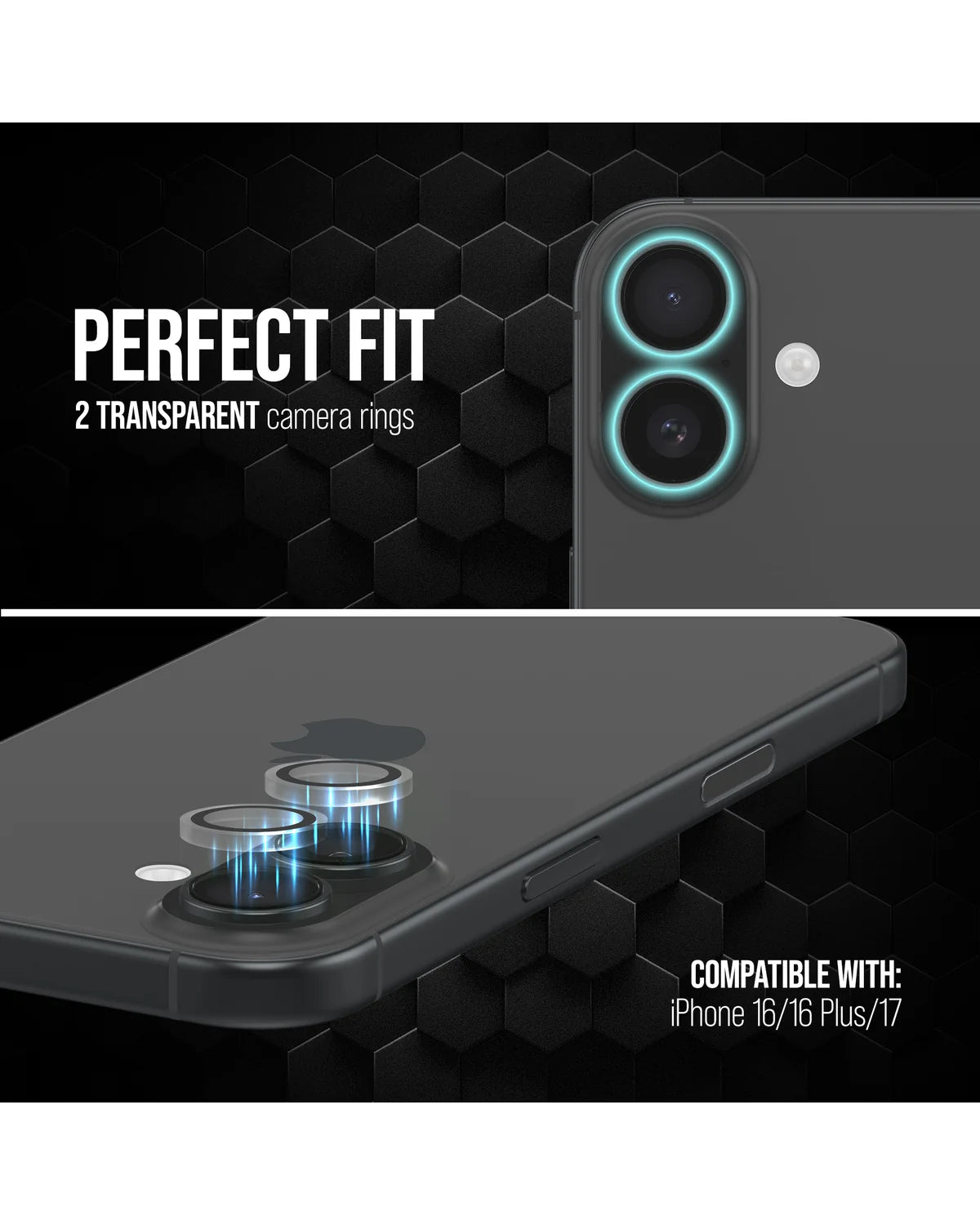 Striker Single Lens Glass Camera Protector – Transparant – Apple iPhone 16 / 16 Plus / 17