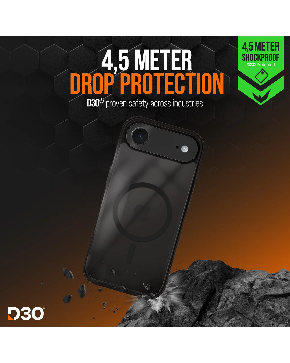 Striker X-Core D3O Xtreme Impact Mag Hoesje Pro – Apple iPhone Air – Zwart