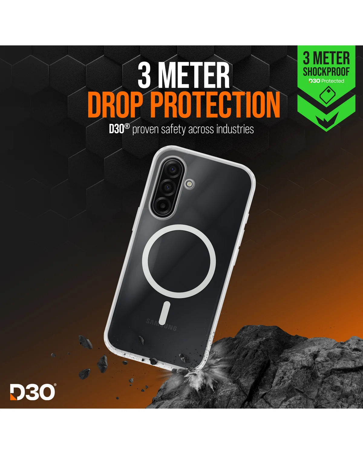 Striker X-Core D3O Xtreme Impact Mag Hoesje – Samsung Galaxy A17 4G/5G – Transparant