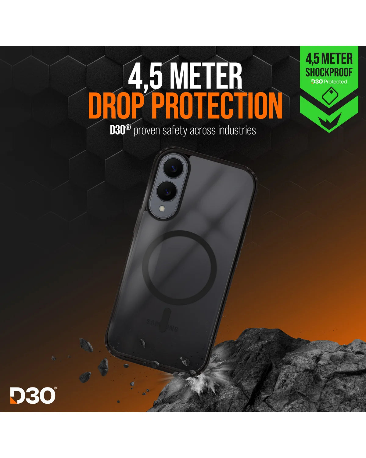 Striker X-Core D3O Xtreme Impact Mag Hoesje – Samsung Galaxy S25 Edge 5G – Zwart