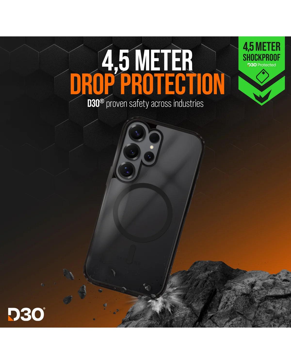 Striker X-Core D3O Xtreme Impact Mag Hoesje – Samsung Galaxy S25 Ultra 5G – Zwart